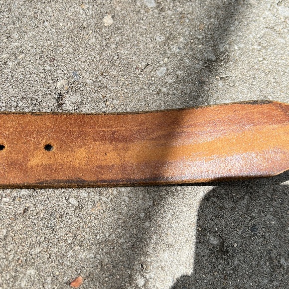 Retro Western style name belt. Brown leather with brass buckle. - Picture 6 of 10